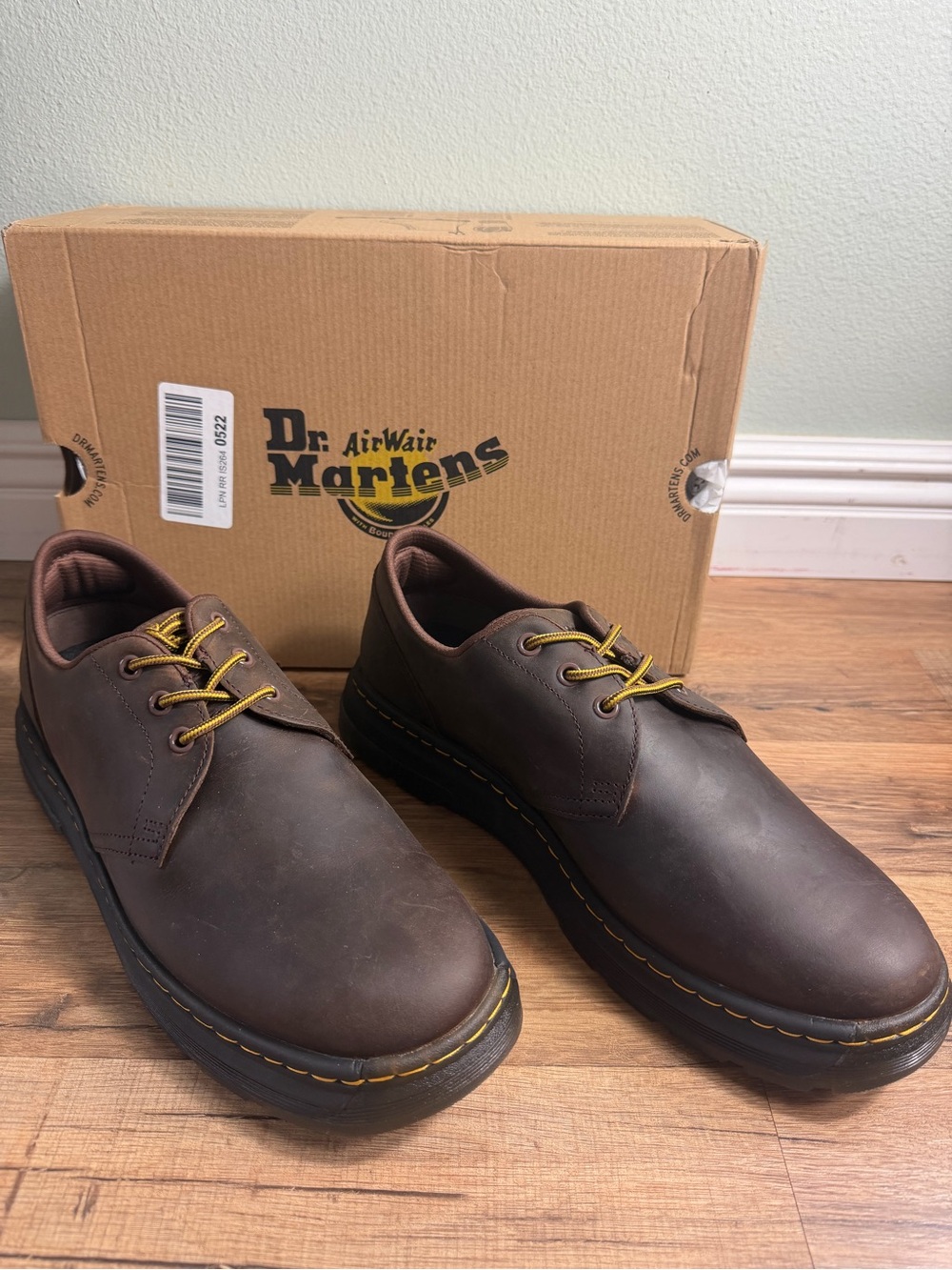 ❗️NWT❗️Dr. Martens Crewson Lo Dark Brown Leather Shoes Unisex Size 12